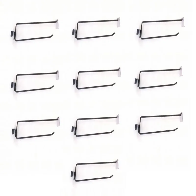 Gancheira Simples Amapa Com Porta Etiqueta 30Cm Preto Kit50