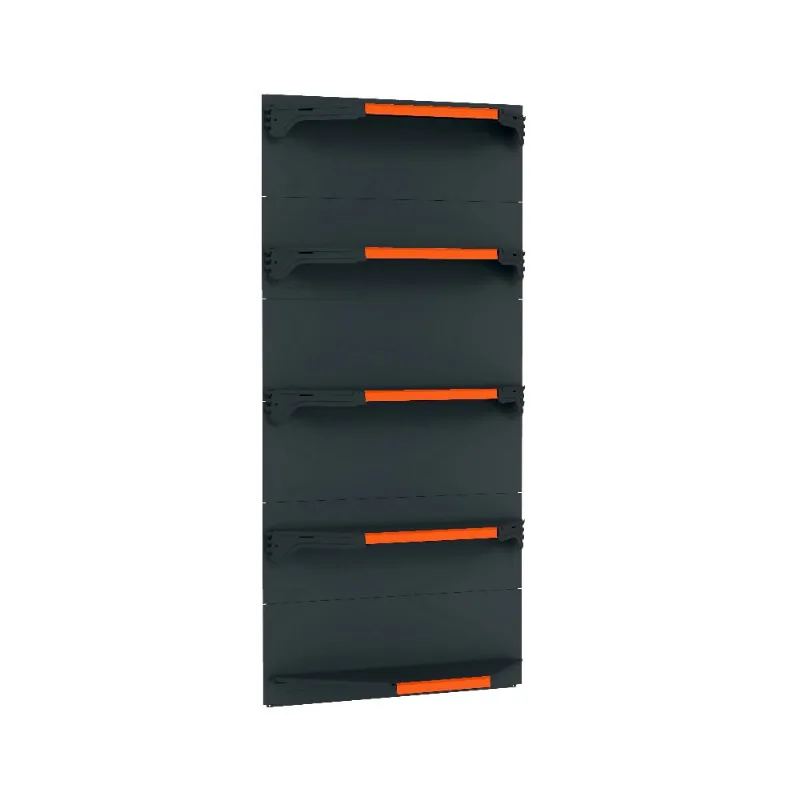 Kit 5 Bandejas Para Gondola Canto 170 Fit 40/60 Preto Pe Laranja
