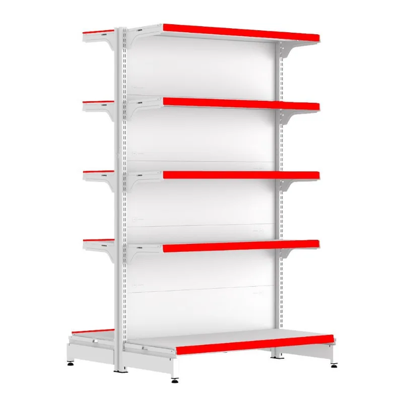 Gondola Centro 170 fit Inicial Branco 10 Bandeja Pe Vermelho