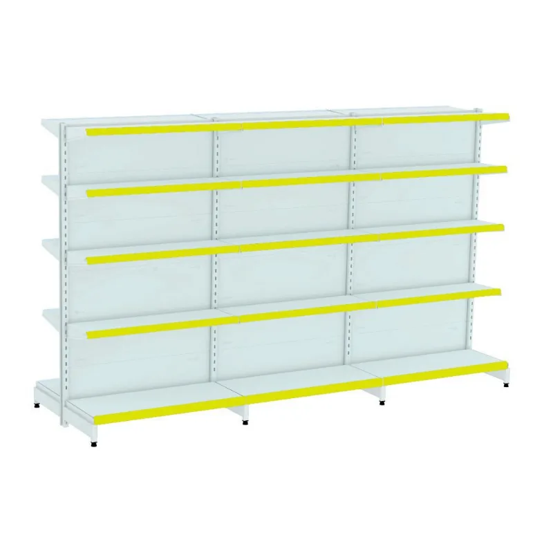 Gondola Centro 170 Fit Ate 3 Metros Branco 30 Bandeja Pe Amarelo