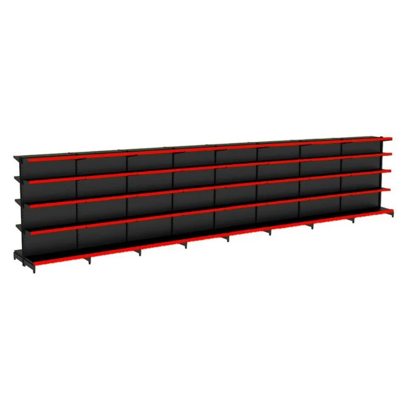 Gondola Centro 170 Fit Ate 8 Metros Preto 80 Bandeja Pe Vermelho