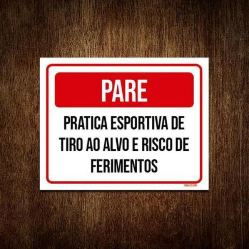Placa Pare Pratica Esportiva Tiro Alvo Risco 36X46