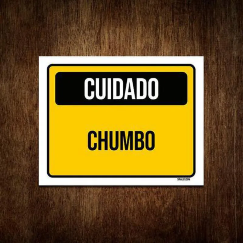 Placa De Sinalização - Cuidado Chumbo 36X46