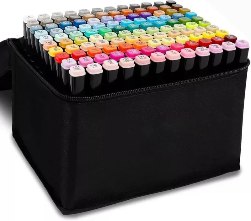 Kit Caneta Marcador Ponta Dupla 120 Cores - LC