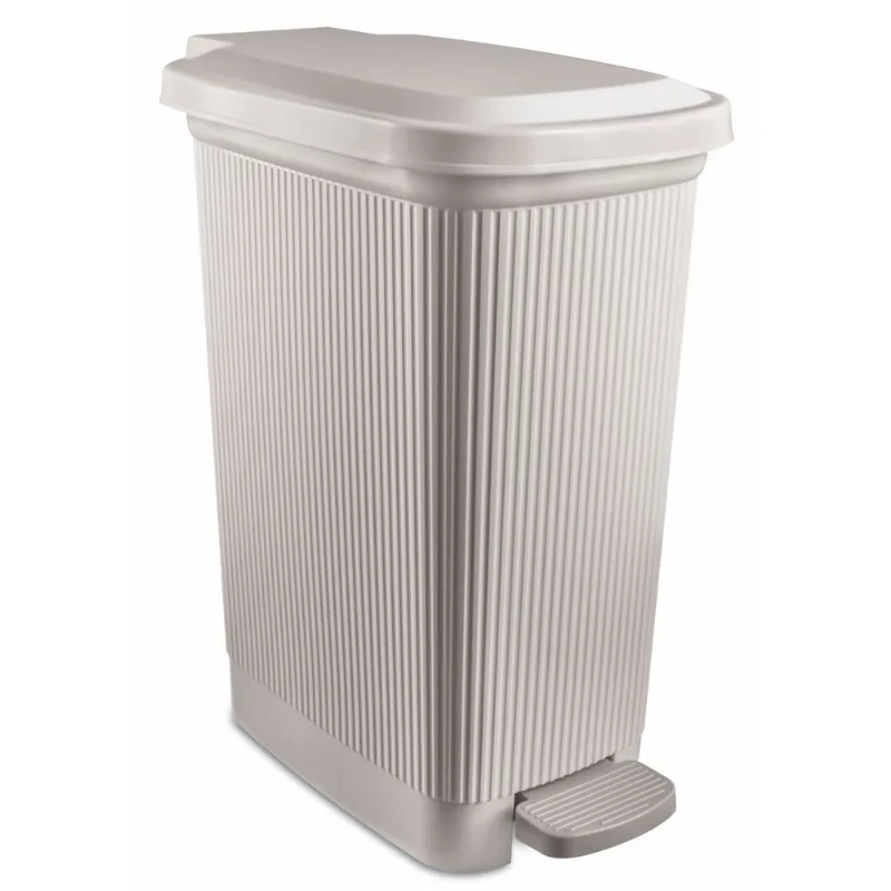 Lixeira 20L Slim Com Pedal Cinza Claro