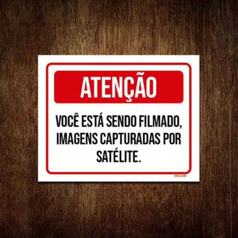 Placa Atenção Você Está Sendo Filmado Imagens 27X35