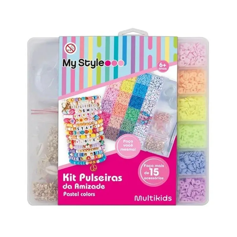 Kit Pulseiras Da Amizade Multikids My Style Pastel Tamanho M