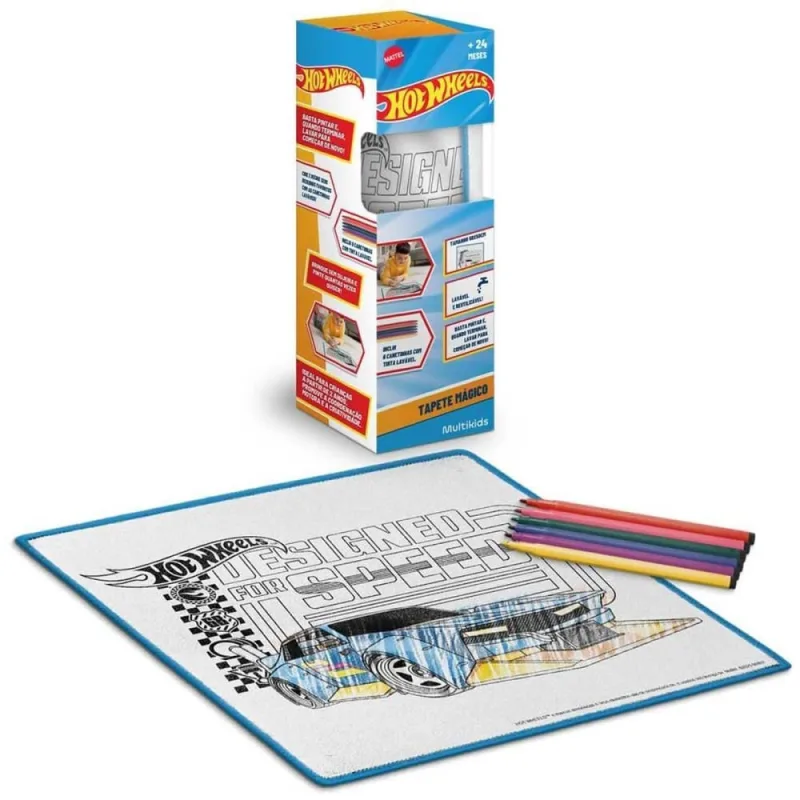 Brinquedo para Colorir Tapete Mágico Acqua HOT Wheels - Multikids - Brinquedos