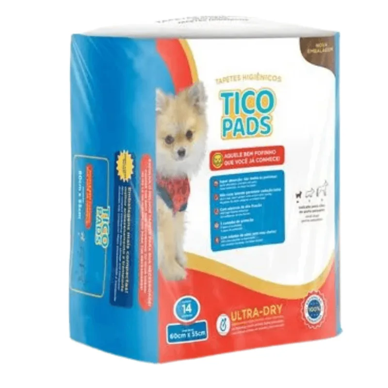 Tapete Higiênico Tico Pads Filhotes 14 unidades
