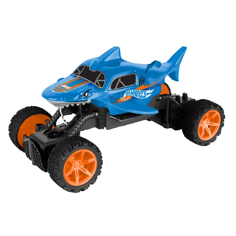 Carro De Corrida - Hot Whells - Shark - 1:24 Rc - 4 Canais - Azul
