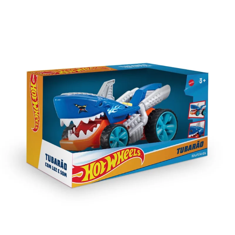 Carrinho Com Luz E Som - Hot Wheels - Tubarão - Multikids