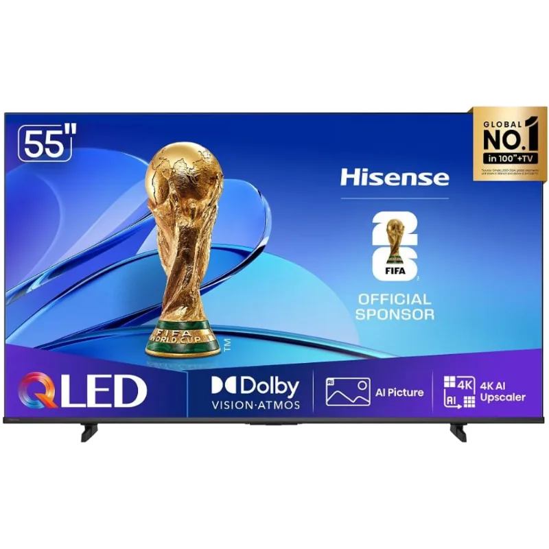 Smart TV Hisense QLED 4K 55" 55Q6QV com Processador AI Dolby Vision HDR10+ HLG Filmmaker Mode Dolby Gaming Dolby Atmos Alexa e Google