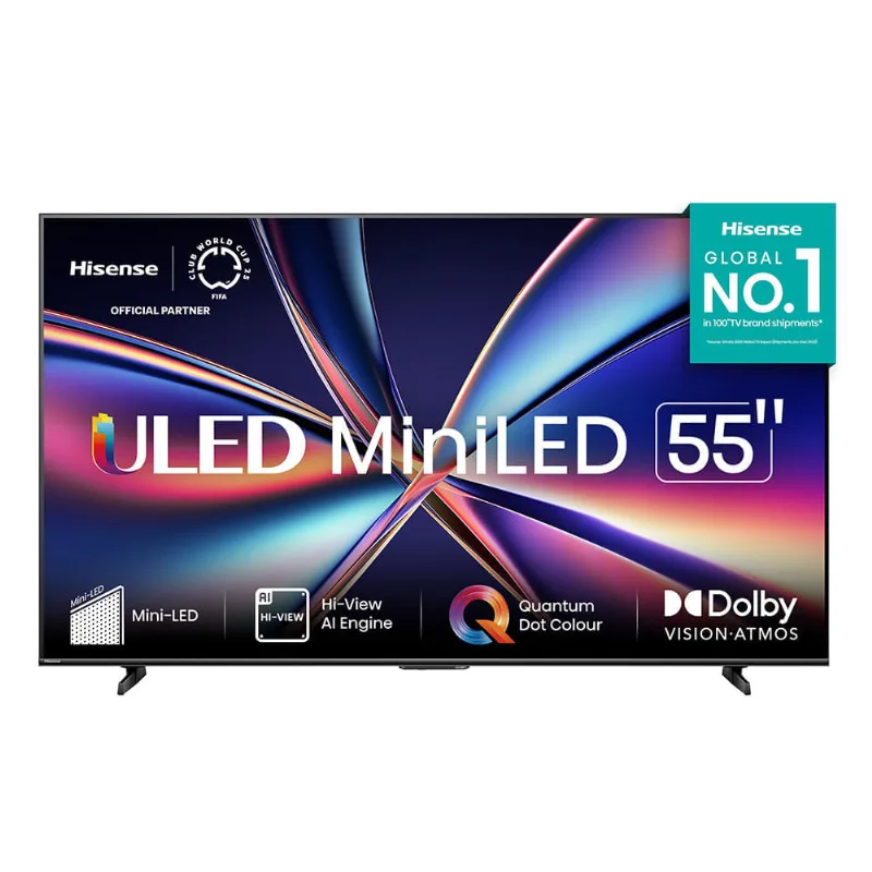 Smart TV 4K Mini LED Hisense 55" polegadas com Processador AI, HDR10+, Quantum Dot - 55U6QV