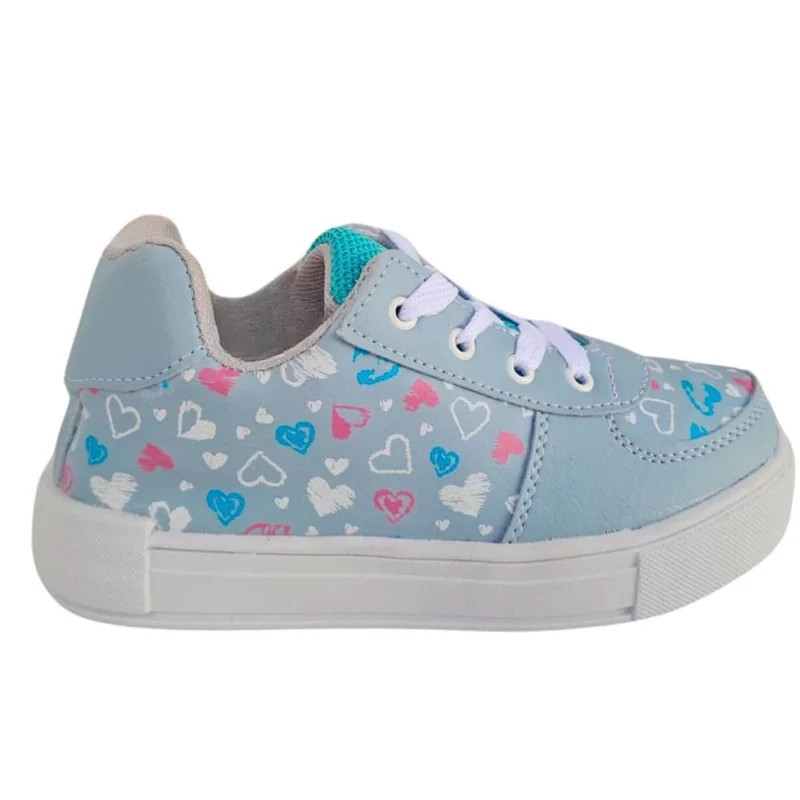Tênis Feminino Infantil Menina Aniversário Macio Escolar Presente Jogging Shoes Kids Coração