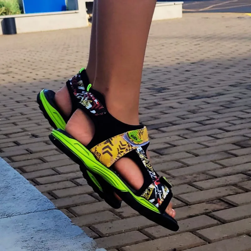 Papete Masculina Sandália Infantil Menino Chinelo Percatinha Escolar Confortável Colorida Criança Presente