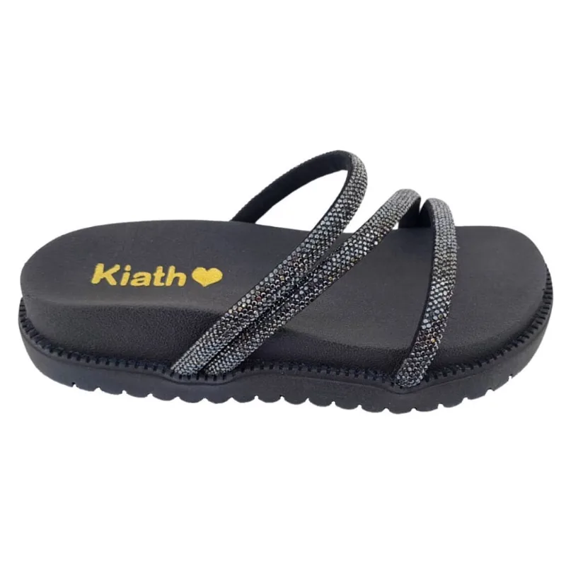 Sandália Feminina Infantil Papete Birken Flatform Juvenil Tira Strass Rasteirinha Confort Brilho Pedrinhas Virginia Casual