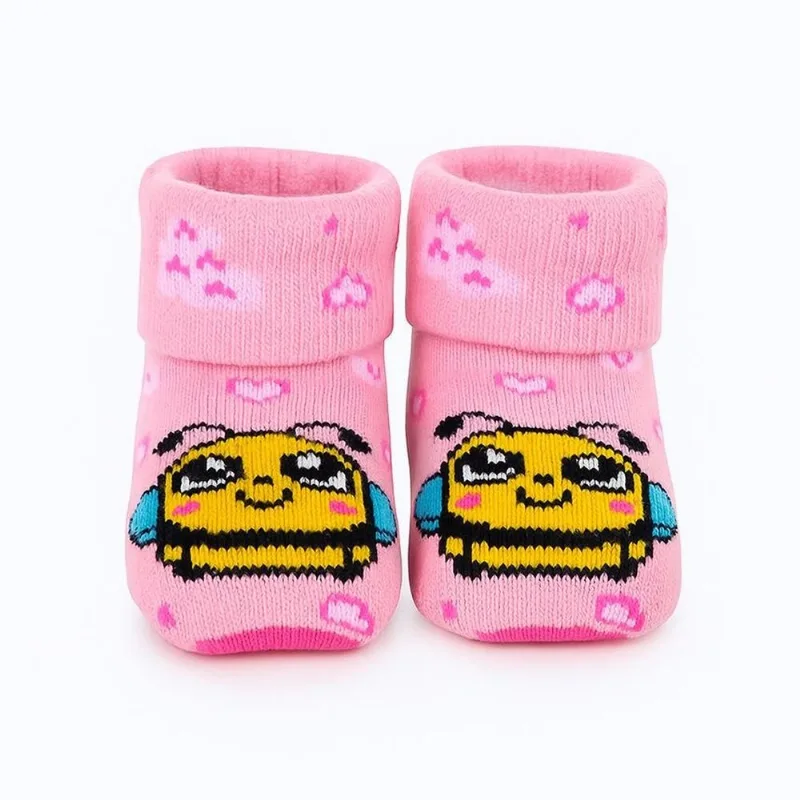 Kit Meia Infantil Winston 2 Pares N° 13/14 Abelha Rosa (MP)