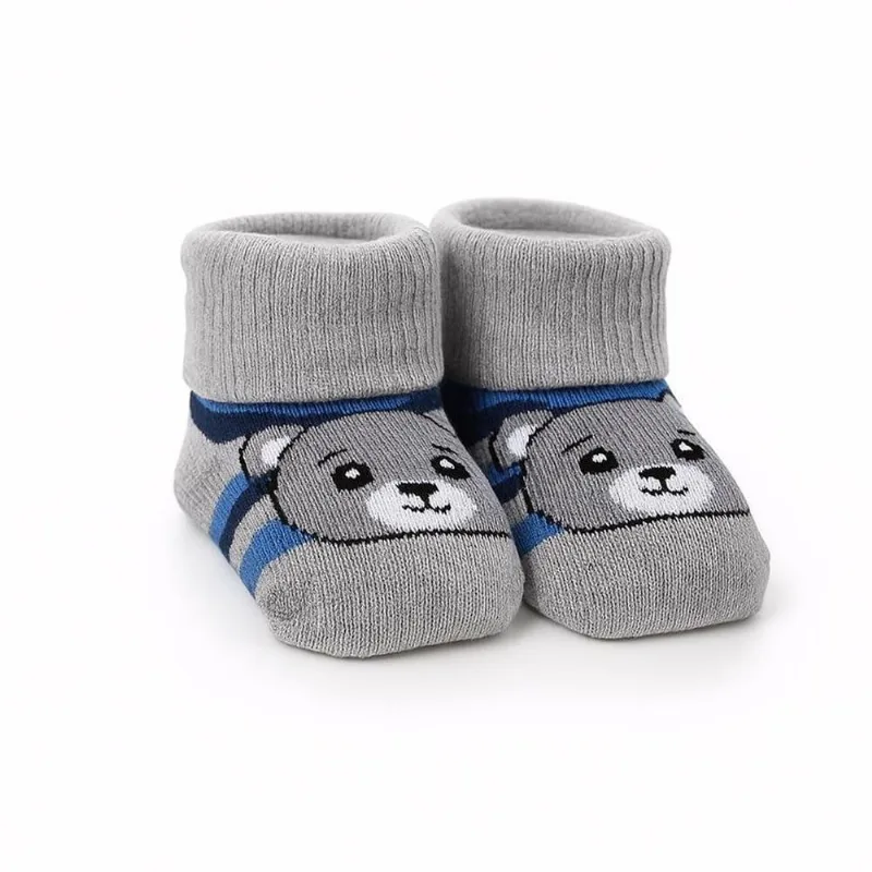 Kit Meia Infantil Winston 2 Pares N° 13/14 Urso Cinza (MP)