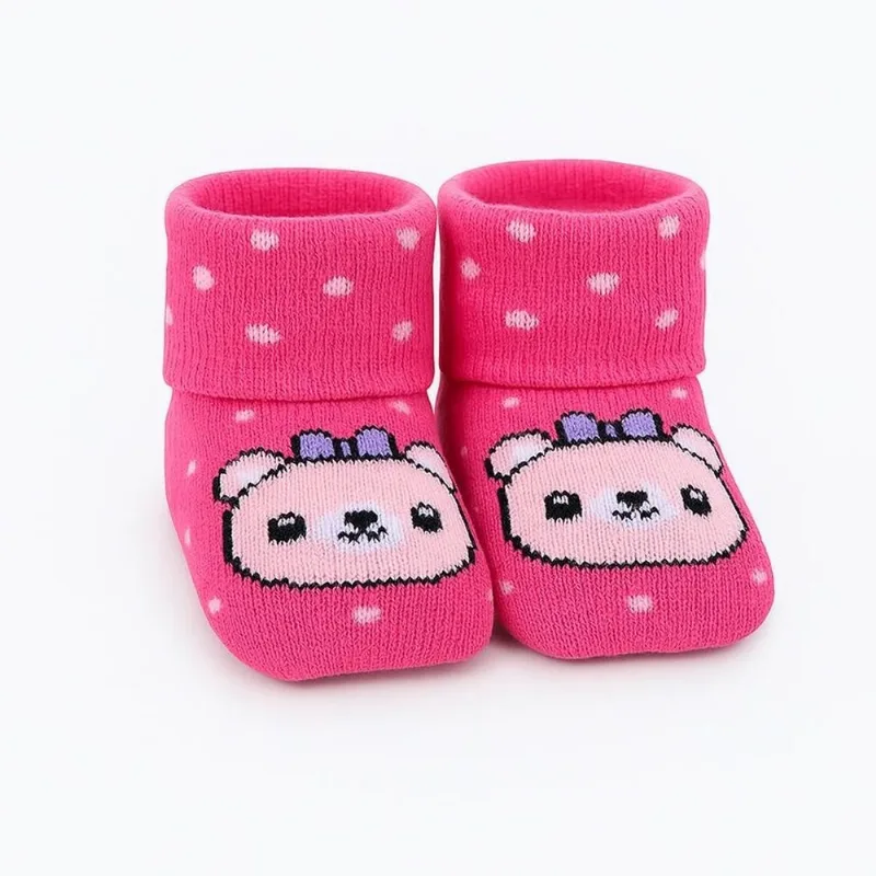 Kit Meia Infantil Winston 2 Pares N° 14/15 Urso Rosa (MP)