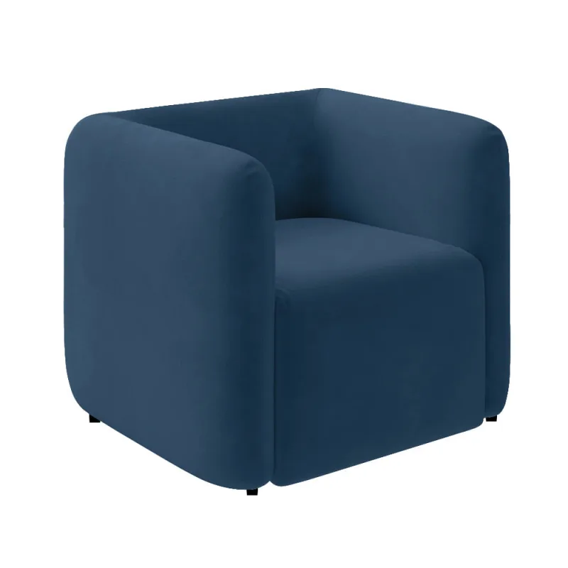 Poltrona Sala de Estar Decorativa Laguna Veludo Azul Marinho K01 - D'Rossi - DRossi - Móveis
