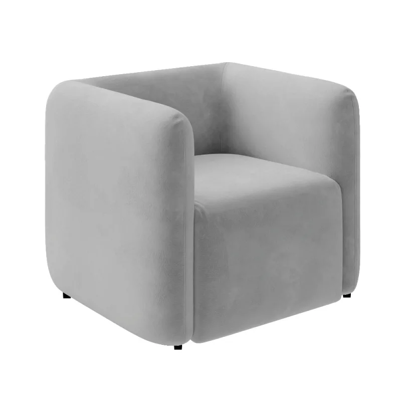 Poltrona Sala de Estar Decorativa Laguna Veludo Cinza K01 - D'Rossi - DRossi - Móveis
