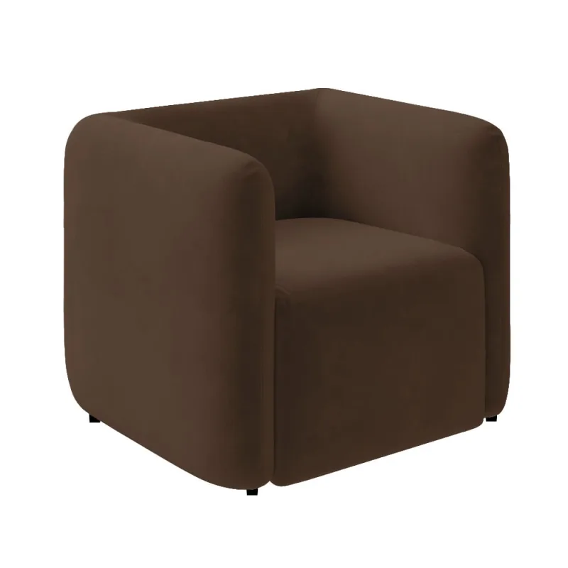 Poltrona Sala de Estar Decorativa Laguna Veludo Marrom K01 - D'Rossi - DRossi - Móveis