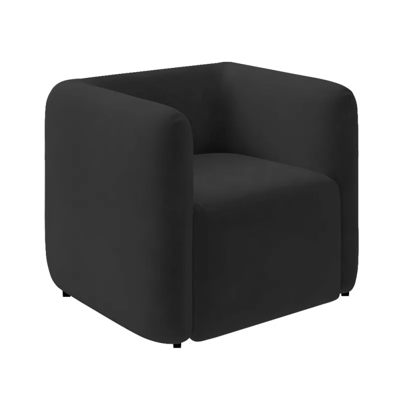 Poltrona Sala de Estar Decorativa Laguna Veludo Preto K01 - D'Rossi - DRossi
