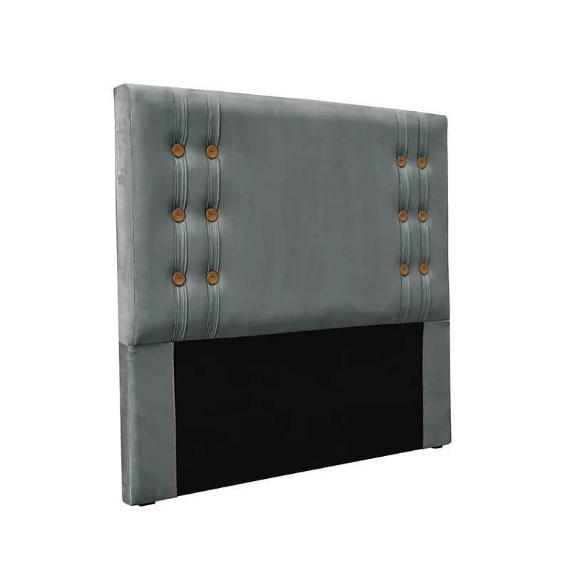 Cabeceira Cama Box Queen 160 cm Gênova Veludo Cinza S04 - D'Rossi