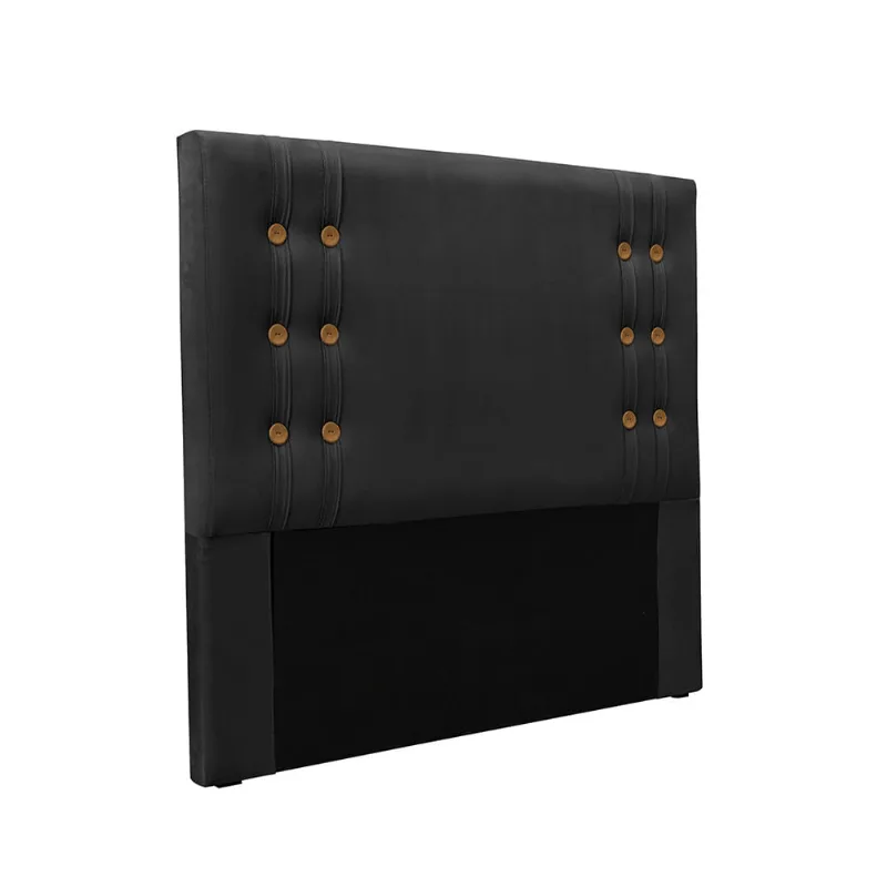 Cabeceira Cama Box Queen 160 cm Gênova Veludo Preto S04 - D'Rossi