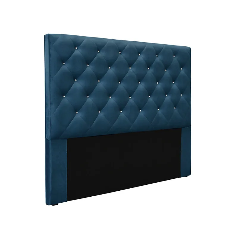 Cabeceira Cama Box Casal 140 cm Tania Veludo Azul Marinho S04 - D'Rossi
