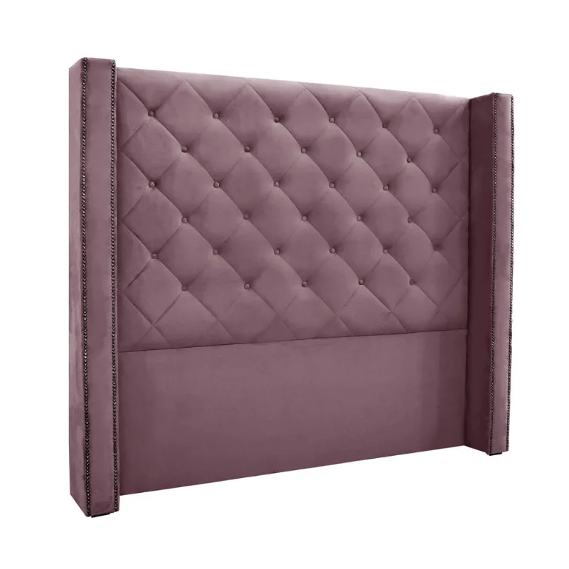 Cabeceira Cama Box Casal 140 cm Vicenza Veludo Uva S04 - D'Rossi