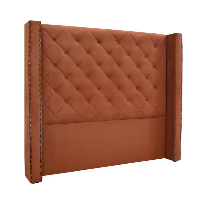Cabeceira Cama Box Queen 160 cm Vicenza Veludo Cobre S04 - D'Rossi