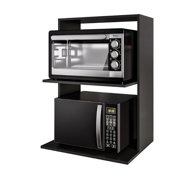 Suporte para Microondas e Forno Nicho Suspenso Thai 60cm M12 - D'Rossi Preto