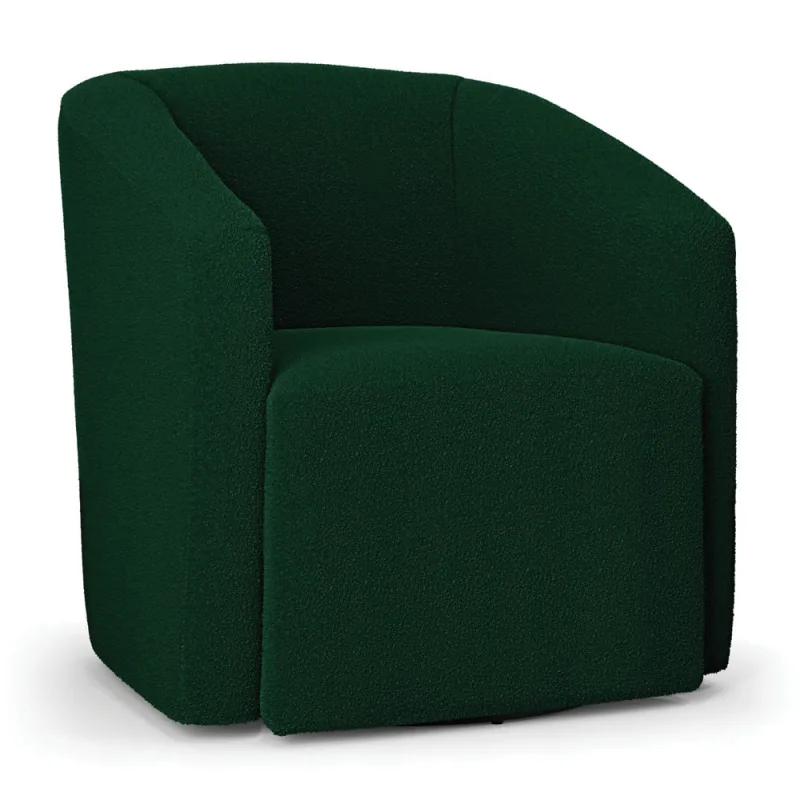 Poltrona Sala de Estar Base Giratória Stella Max Bouclê Verde D03 - D'Rossi - DRossi