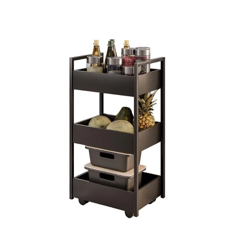 Carrinho Gourmet Auxiliar Para Cozinha 3 Prateleiras Zane Preto-preto M12 - D'rossi