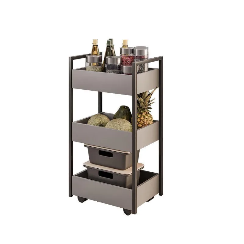 Carrinho Gourmet Auxiliar Para Cozinha 3 Prateleiras Zane Grafite-preto M12 - D'rossi