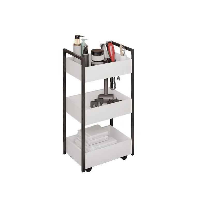 Carrinho De Apoio Estética Salão Industrial 3 Prateleiras Lille Preto M12 - D'rossi Cor Branco