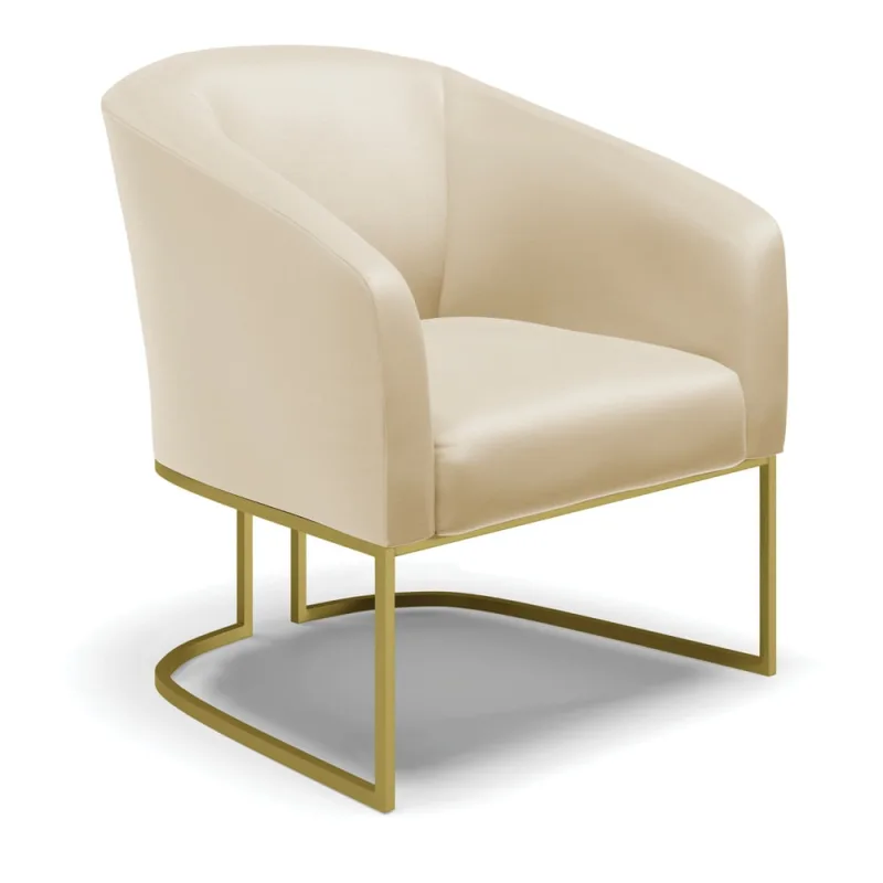 Cadeira Sala de Jantar Base Industrial Dourado Stella Sintético D03 - D'Rossi - DRossi