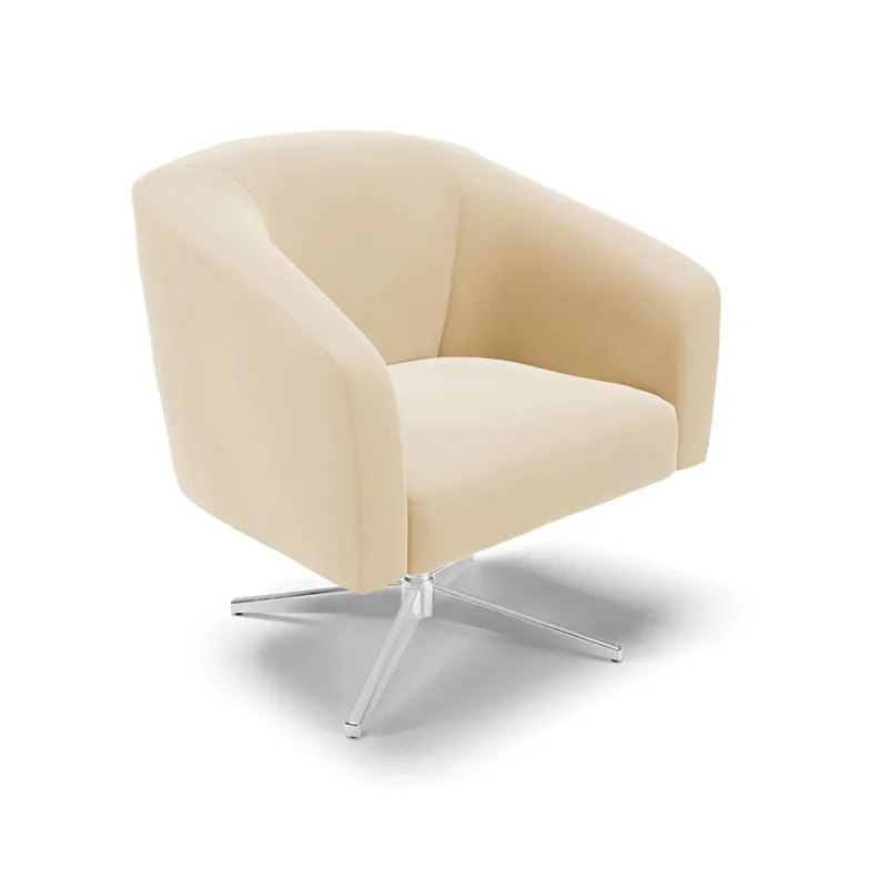 Cadeira Sala de Jantar Giratória Base Cromada Stella Suede D03 - D'Rossi - DRossi - Móveis