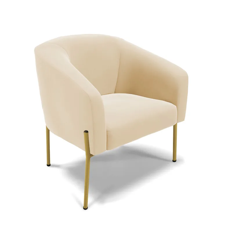 Cadeira Sala de Jantar Pé de Ferro Dourado Stella Suede D03 - D'Rossi - DRossi