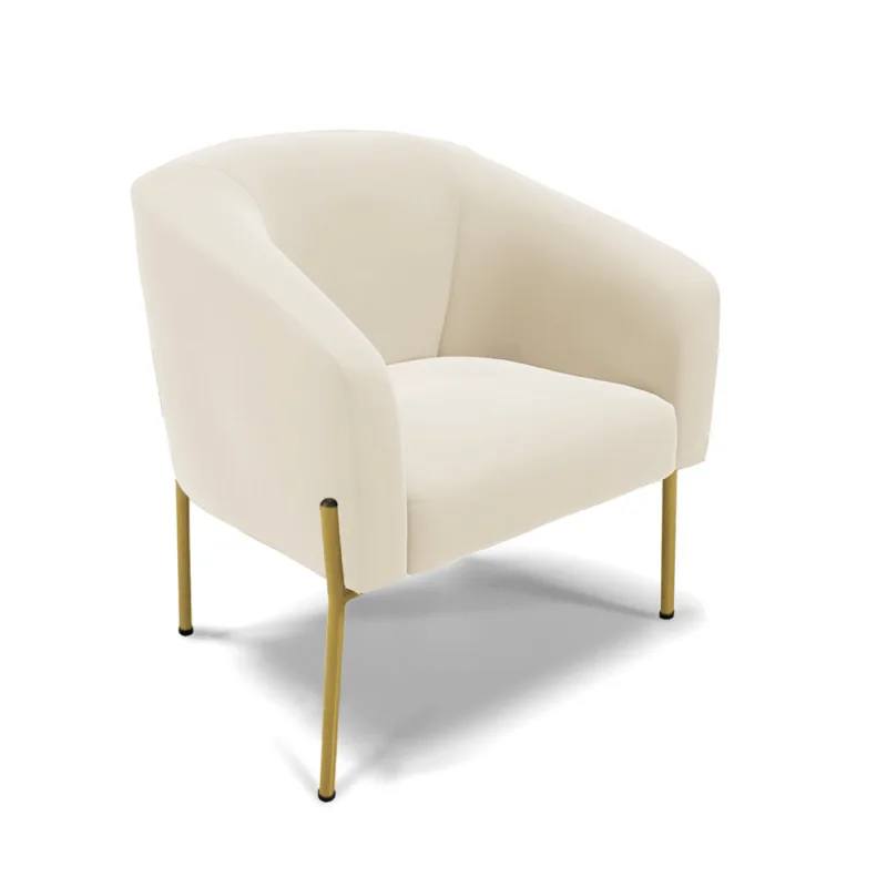 Cadeira Sala de Jantar Pé de Ferro Dourado Stella Veludo D03 - D'Rossi - DRossi