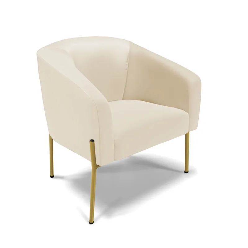 Cadeira Sala de Jantar Pé de Ferro Dourado Stella Sintético D03 - D'Rossi - DRossi