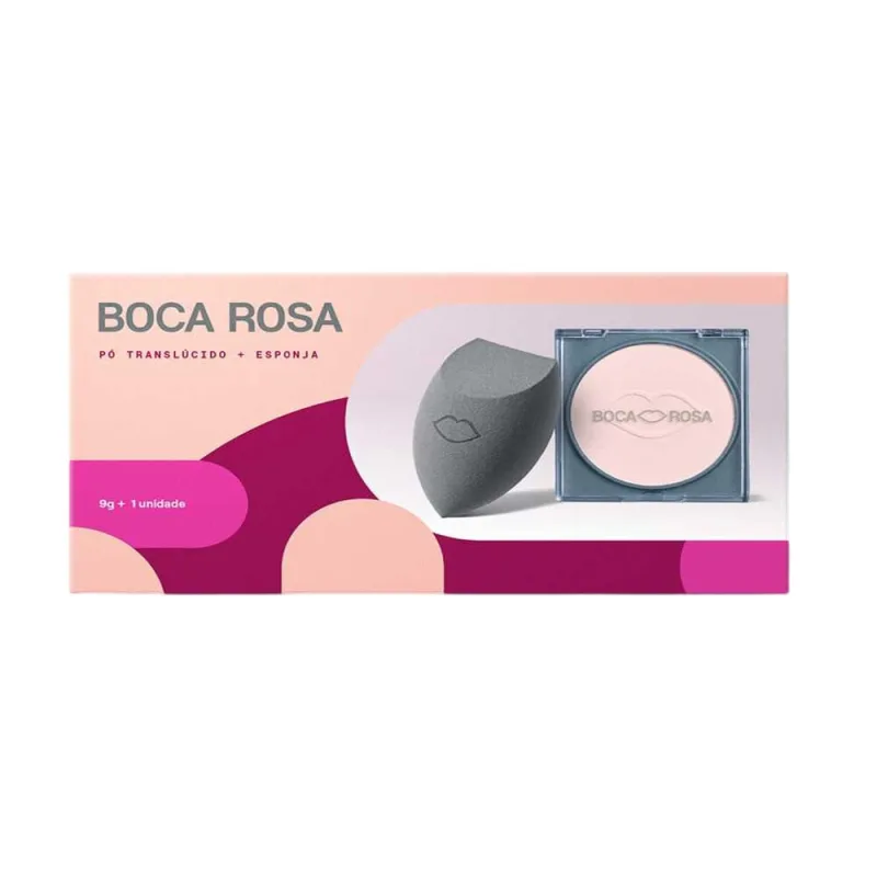 Kit esponja + Pó Translúcido Jujuba - BOCA ROSA