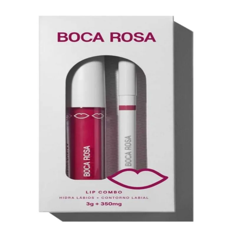 Lip Combo Labial Boca Rosa Hidra Lábios + Contorno Labial 3g - Boca Rosa