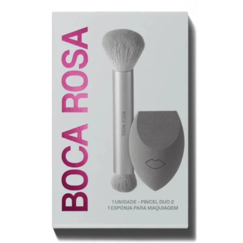 Boca Rosa Kit Pincel Duo 2 + Esponja - Boca Rosa