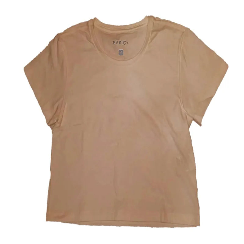Blusa Cropped Feminina Basic+ Manga Curta Algodão Marrom - Basic+