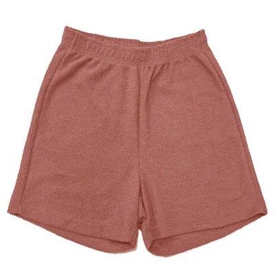 Shorts Feminino Basic+ Towelliso Moletom Algodão Rosa - Basic+