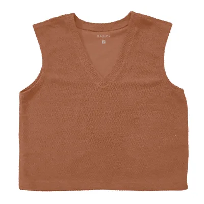 Blusa Gola V Basic+ Moletom Algodão e Poliéster Marrom - Basic+ - Moda