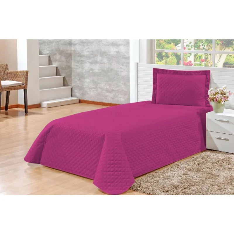 Kit Cobre Leito Veneza Solteiro 2 Peças - Pink - Basic+