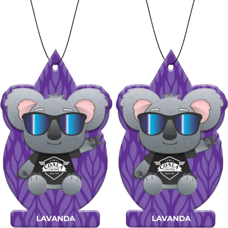 Kit 2 Odorizante Auto Folhinha 10g Fragrância Coala Lavanda